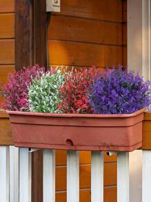 1pc Artificial Plant, Simple Plastic Fake Plant For Indoor And Outdoor - Green - View 7