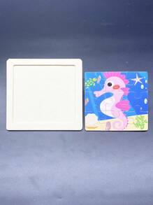 1pc Cartoon Seahorse Design Puzzle - Baby Pink - View 3