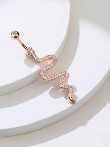 Vòng bụng trang trí hình rắn đính đá Zirconia - Hoa hồng vàng - Xem 2