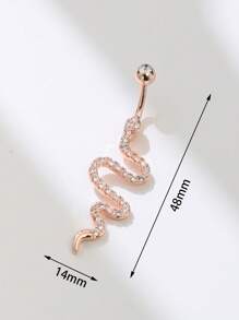 Vòng bụng trang trí hình rắn đính đá Zirconia - Hoa hồng vàng - Xem 3