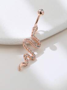 Vòng bụng trang trí hình rắn đính đá Zirconia - Hoa hồng vàng - Xem 4