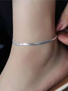 Nooxian Vòng chân chuỗi tối giản - Bạc - Xem 3