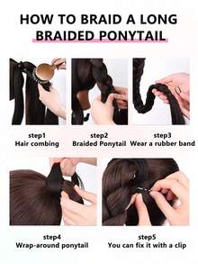 Trenza de pelo sintético largo coleta - Negro - Ver 7