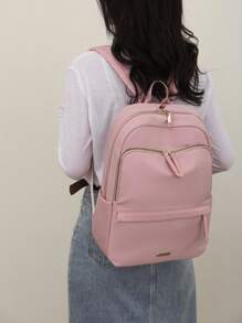 Minimalist Classic Backpack Medium Pink - Pink - View 2