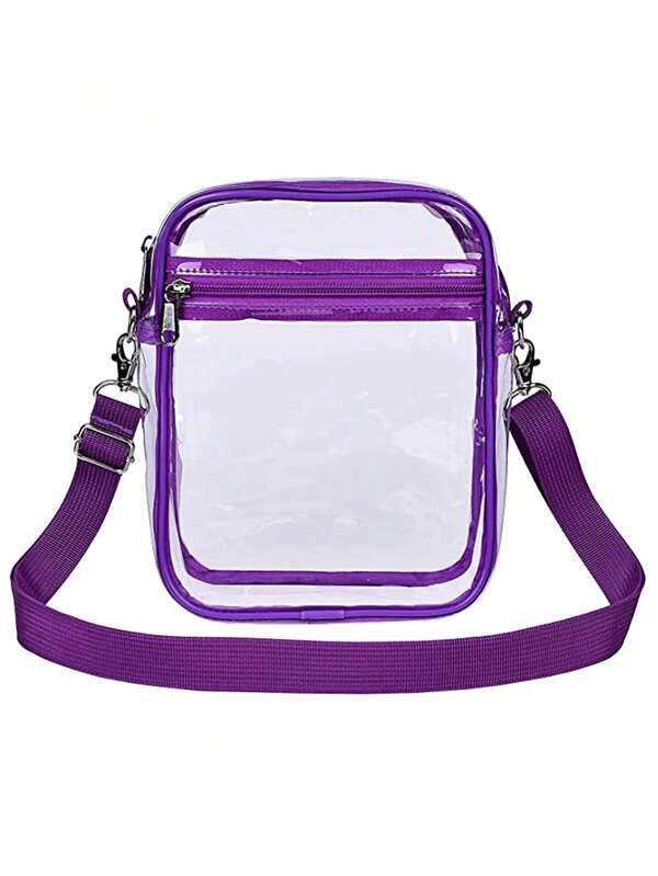 Clear Bag Stadium Approved For Work & Business Travel For Men & Women, Clear Crossbody Shoulder