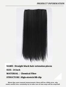 Nối tóc tổng hợp dài thẳng - màu đen - Xem 3
