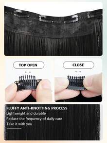 Nối tóc tổng hợp dài thẳng - màu đen - Xem 5