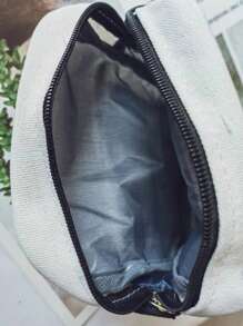 Túi đeo vai nữ, Túi dã ngoại thông thường, Túi xách vải, Túi đeo chéo có khóa kéo - trắng - Xem 4