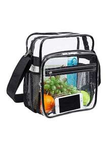 Clear Bag Stadium Approved, Clear Crossbody Messenger Shoulder Bag With Adjustable Strap For Concerts, Sports Events, Stadium Approved 12 X 12 X 6 Clear Transparent Purse Bag For Concerts Sports Events Festivals ,Fashionable Transparent, Clear Waterproof Bag For Women, Perfect For Summer, Vacation & Beach, Waterproof, Sandproof Transparent Bag, Beach Sports Picnic Snacks Clear Purse For Women