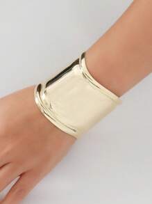 極簡開口手鐲 - 金黃色 - 查看 1