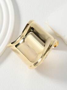 極簡開口手鐲 - 金黃色 - 查看 2