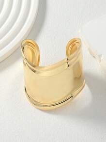 極簡開口手鐲 - 金黃色 - 查看 4