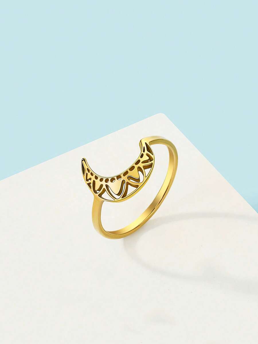 nhẫn trang trí mặt trăng - Vàng - Xem 1