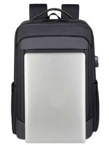 Mochila impermeable para portátil de 15 pulgadas, Mochila para hombre, Mochila impermeable de negocios con bolsa de carga USB, Mochila de viaje, regalo para padre con puerto de carga USB - Negro - Ver 7