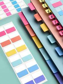 10 fogli, 120 pezzi Semplici adesivi a colori fluorescenti scrivibili, semitrasparenti, multifunzionali per indicizzazione e classificazione