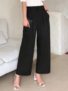 DAZY Universele effenkleurige, wijde broek, casual, dameskledingbroek