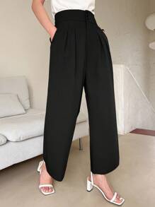 DAZY Universele effenkleurige, wijde broek, casual, dameskledingbroek