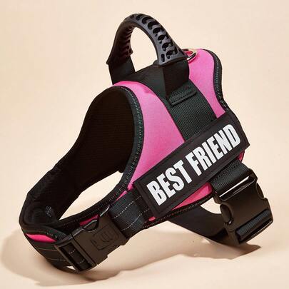 1pc Pink, Anti-Explosion, Flashing Strip Decorated Pet Chest Strap, Back Strap, Vest-Style Harness, Suitable For Small, Medium, And Large Dogs To Go Out For Walks Or Trainings
