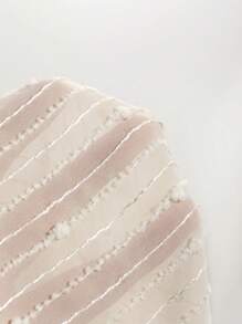 DAZY Solid Lace Up Front Knot Cuff Blouse Long Sleeve Top - Beige - View 7