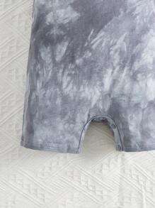 SHEIN Đứa bé trai Nhuộm buộc Romper - Xám - Xem 4
