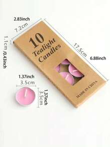 10支蠟蠟燭圓形設計家用蠟燭 - 白色 - 查看 3