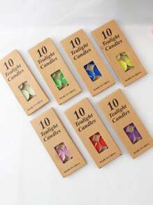 10支蠟蠟燭圓形設計家用蠟燭 - 白色 - 查看 4