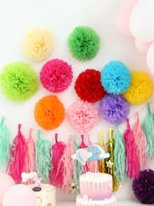 10pcs/set Paper Lantern, Mixed Color Hanging Lantern Ball For Party - Multicolor - View 1