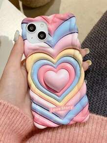 Etui na telefon ze wzorem serca - Wielokolorowe - Zobacz 2