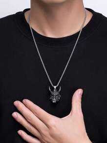 1pc Punk Monster Pendant Necklace For Men For Daily Decoration