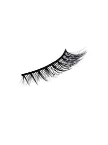 充分假睫毛5對人造貂皮睫毛眼尾拉長交叉假睫毛送給女士妻子姐妹青少年女朋友 - 黑色 - 查看 3