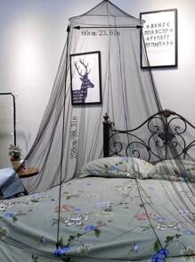 1pc Plain Color Mosquito Net, Modern Polyester Mosquito Net For Home - Green - View 2