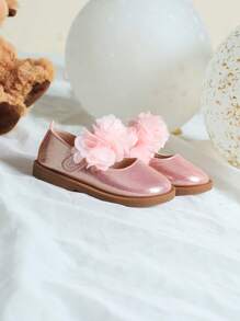 女孩花朵裝飾防滑甜美風和可愛瑪麗珍平底鞋戶外