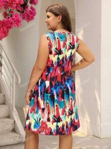 Plus Allover Print Tank Dress