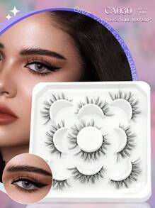 GROINNEYA 10 pares de pestañas postizas separadas - Negro - Ver 2