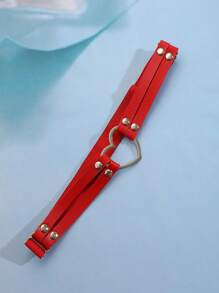ROMWE 1pc Women Heart & Studded Decor Fashionable Harness Garter Belt For Decoration Street Valentines