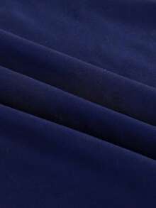 1pc Solid Color Fitted Sheet, Minimalist Fabric Fitted Sheet For Home - Navy Blue - View 3