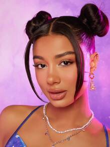 SHEIN X Care Bears 3 đôi bông tai trang trí gấu & trái tim - Nhiều màu - Xem 6