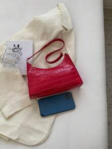 Túi xách thiết kế in hình cá sấu PU cho nữ Túi đeo vai dây kéo ngộ nghĩnh thời trang - Màu Hồng Tươi - Xem 6