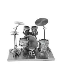 1pc Stainless Steel Decoration Craft, Modern Drum Design Decoration Object For Home - Silver - View 1
