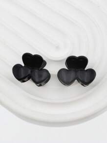 2 piezas Garra de pelo con diseño de corazón mini - Negro - Ver 1