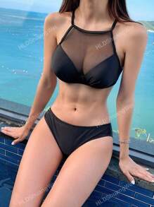 Bikini tulle a contrasto