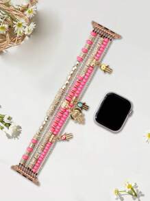 1pc Beaded Watchband Compatible With Apple Watch - Multicolor - View 5
