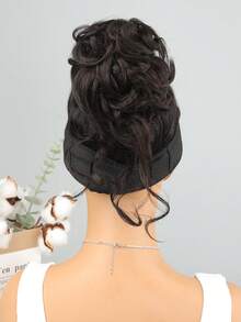 Claw Clip Short Curly Synthetic Hair Updo - Black - View 5