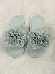 2025 New Floral Flat Sandals, Versatile For Beach, Home, Vacation - Green - View 7