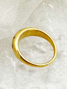 1pc Fashion Star Rhinestone Detail Ring For Women For Daily Decoration - Yellow Gold - View 2