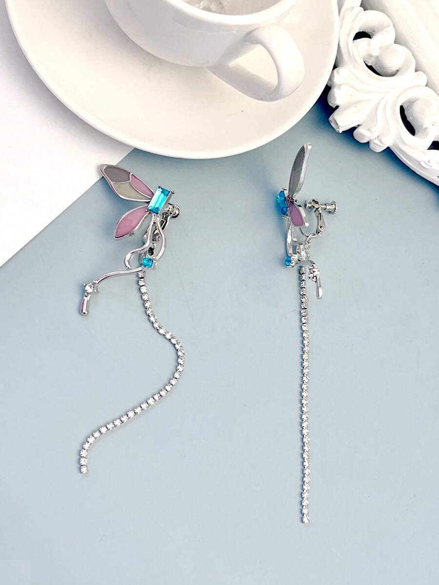 1 Quyến Rũ Hợp Kim Kẽm Bướm & Đá Tua Rua Trang Trí Kẹp Bông Tai Nữ Cho Trang Trí Hàng Ngày - Nhiều màu - Xem 1