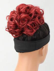 短卷合成纖維髮髻 - 紅色 - 查看 6