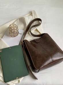 Bolso cuadrado minimalista con bolsillo interior, bolso de cubo vintage de gran capacidad, estilo boho, bolso de tela para mujeres, mejor regalo para maestros, mujeres, novias y familias, bolso de moda