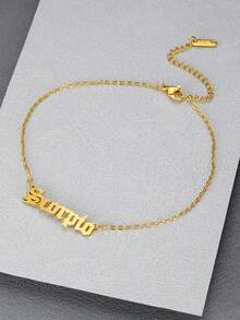 1 PC Kim Loại Thời Trang Scorpio Thư Trang Trí Vòng Chân Cho Phụ Nữ Cho Món Quà Sinh Nhật - Vàng - Xem 2
