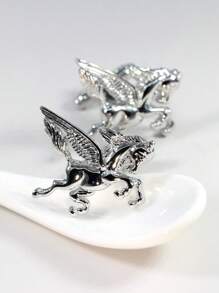1 đôi khuy măng sét hình dáng thời trang bằng đồng dành cho nam giới - Bạc - Xem 7